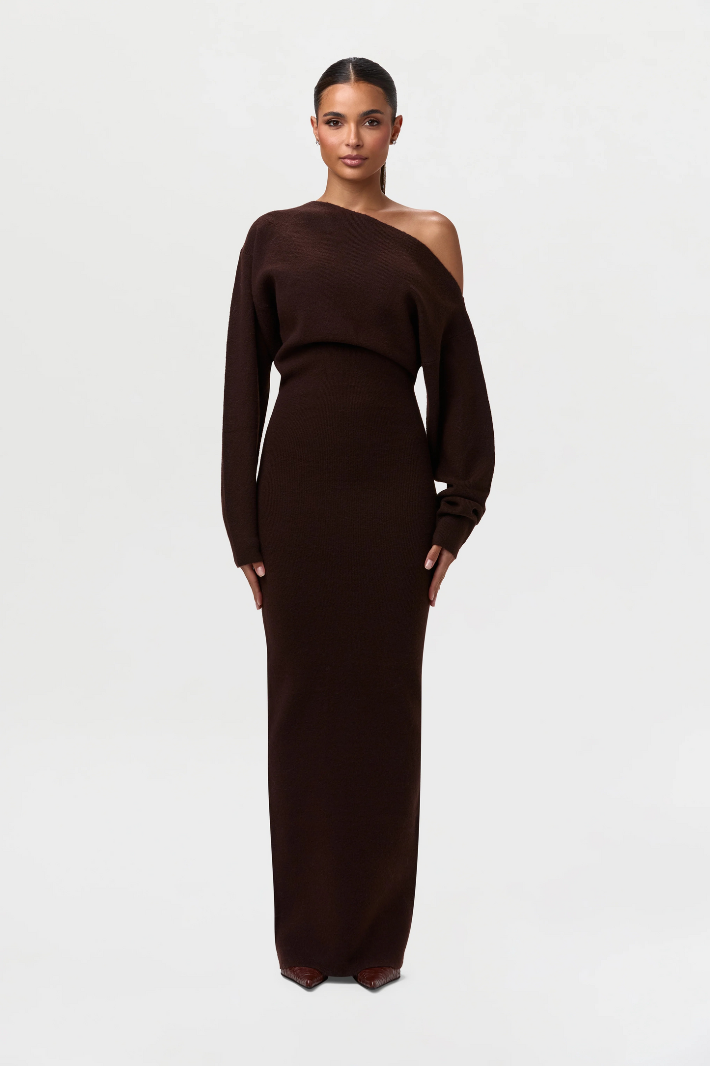 SculptaKnit™ Off-Shoulder Maxi Dress