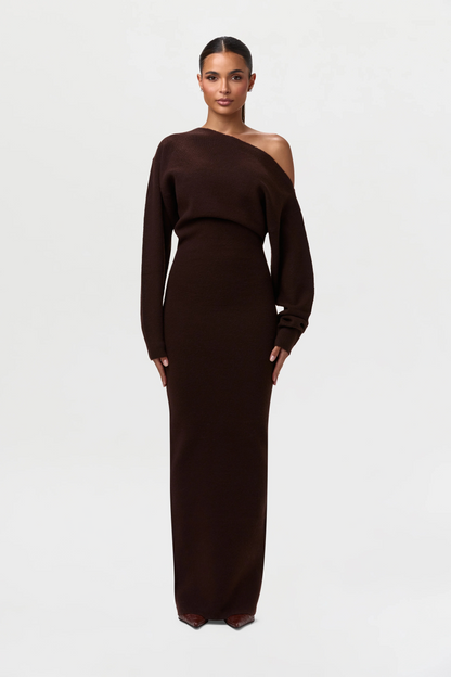 SculptaKnit™ Off-Shoulder Maxi Dress
