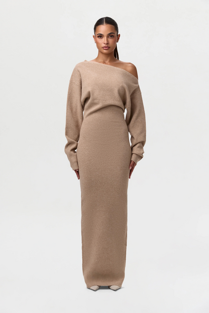 SculptaKnit™ Off-Shoulder Maxi Dress