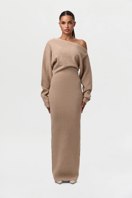 SculptaKnit™ Off-Shoulder Maxi Dress