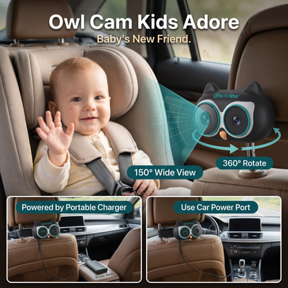 The Owlview™ 2-in-1 Baby Car Camera & Wireless CarP