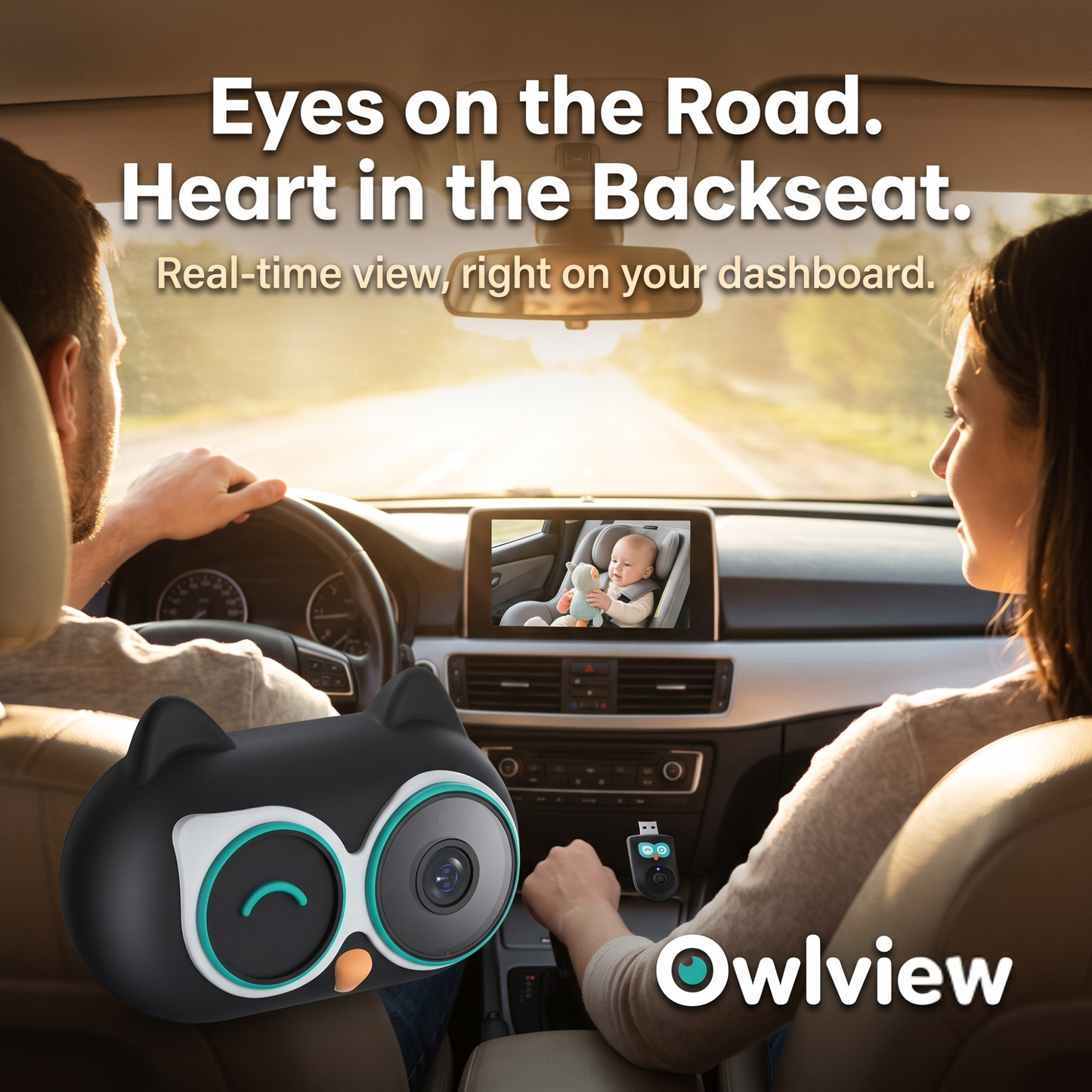 The Owlview™ 2-in-1 Baby Car Camera & Wireless CarP