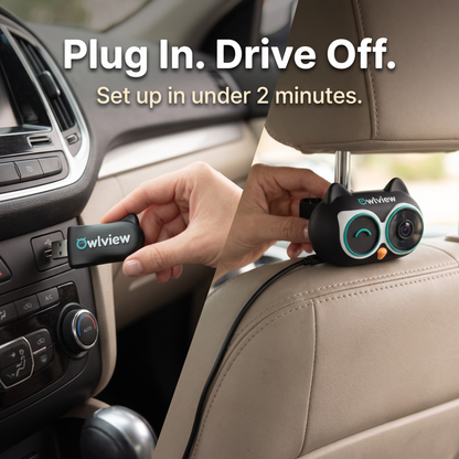 The Owlview™ 2-in-1 Baby Car Camera & Wireless CarP