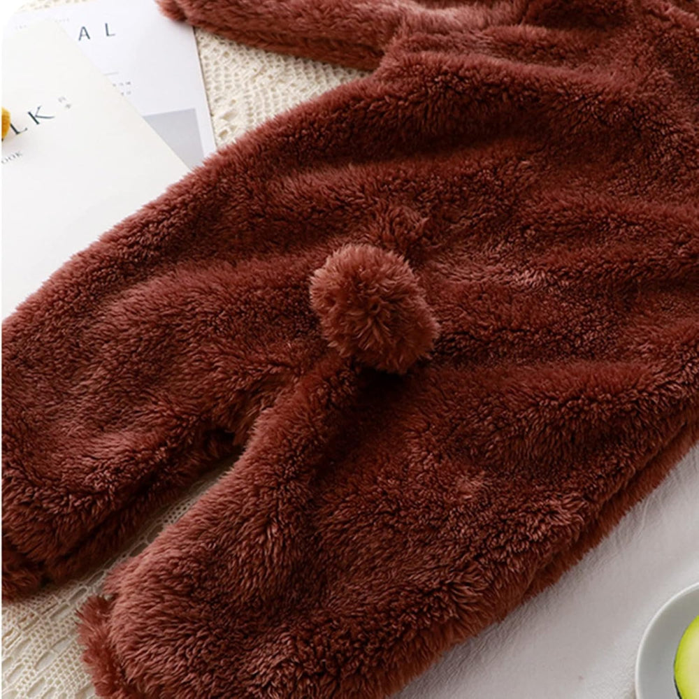SnuggleBear™ - Fluffy Hooded Baby Romper