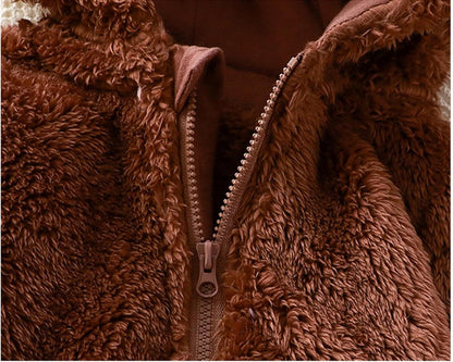 SnuggleBear™ - Fluffy Hooded Baby Romper