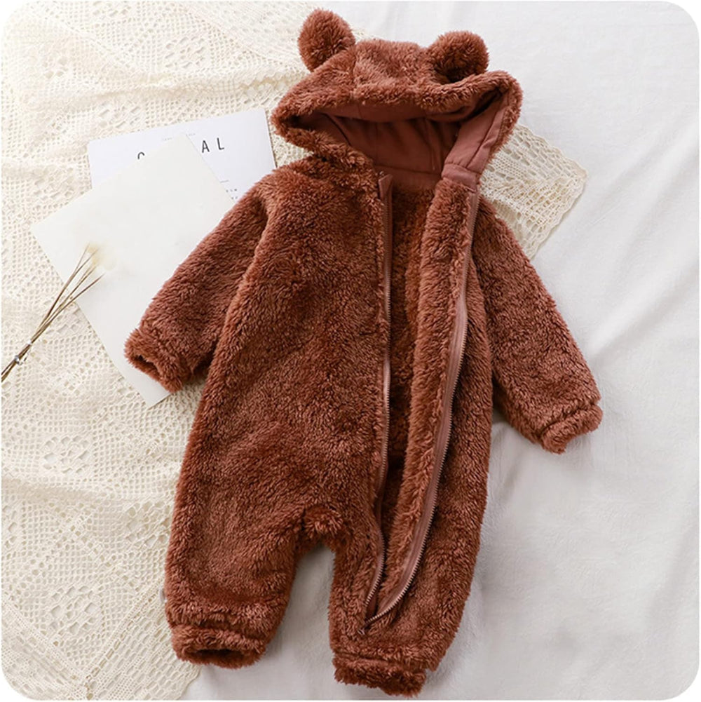 SnuggleBear™ - Fluffy Hooded Baby Romper