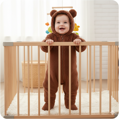 SnuggleBear™ - Fluffy Hooded Baby Romper