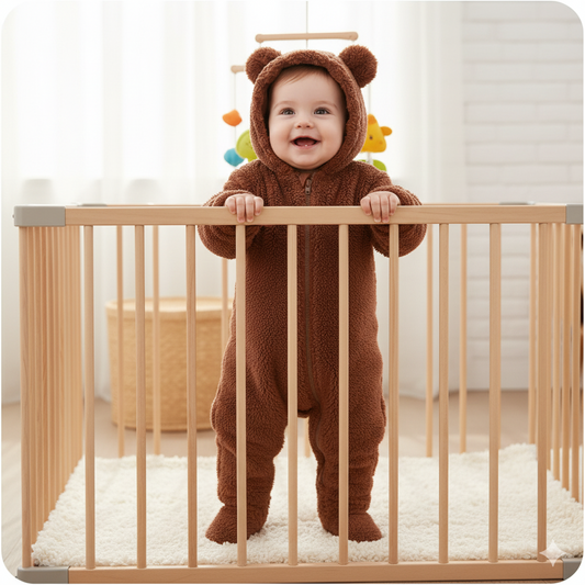 SnuggleBear™ - Fluffy Hooded Baby Romper