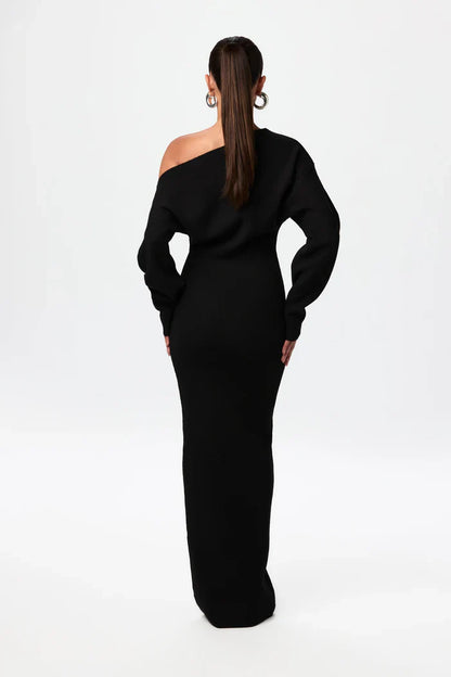 SculptaKnit™ Off-Shoulder Maxi Dress