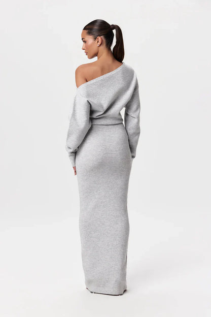 SculptaKnit™ Off-Shoulder Maxi Dress
