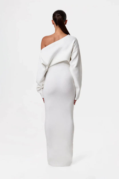 SculptaKnit™ Off-Shoulder Maxi Dress